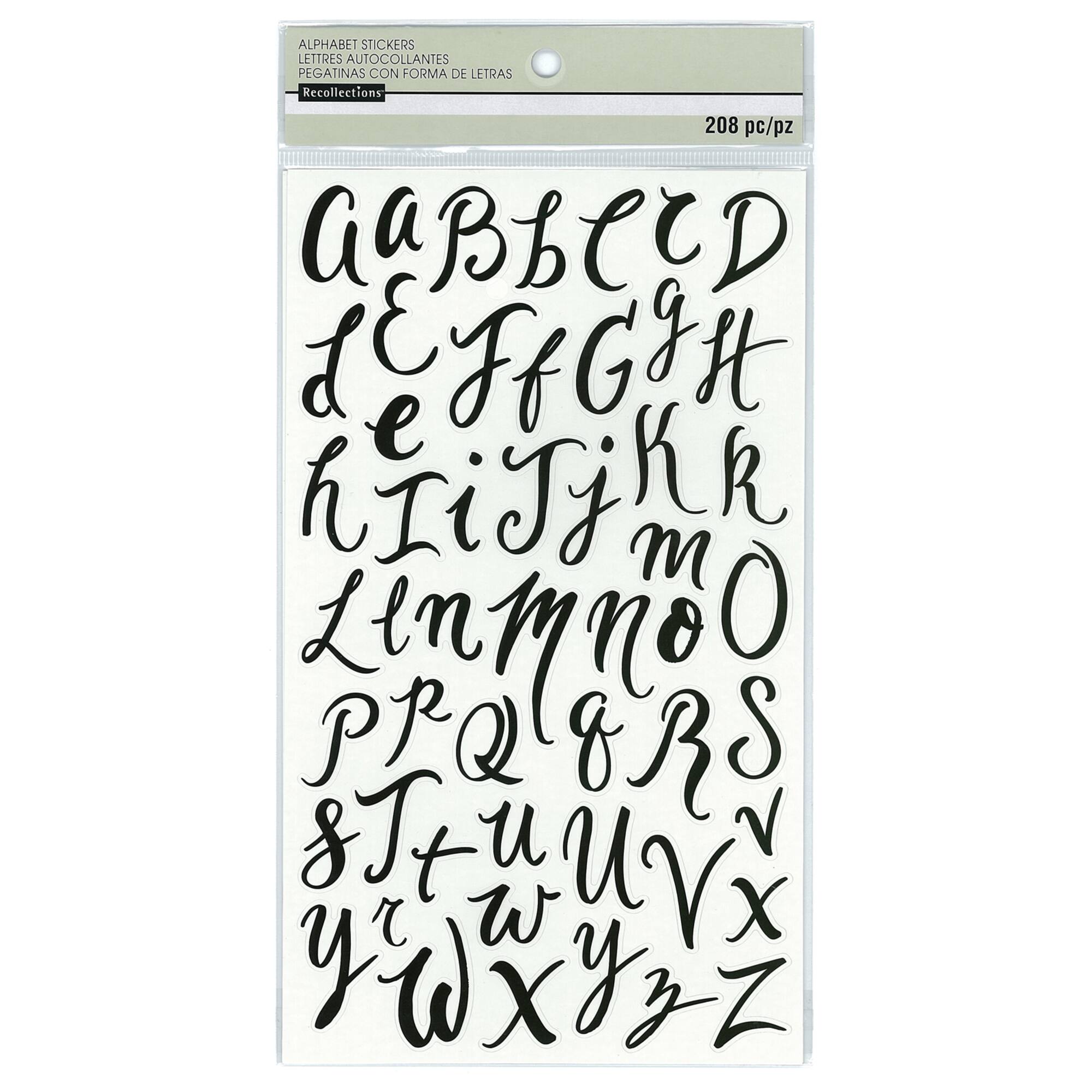 Black Hand Script Alphabet Stickers by Recollections™